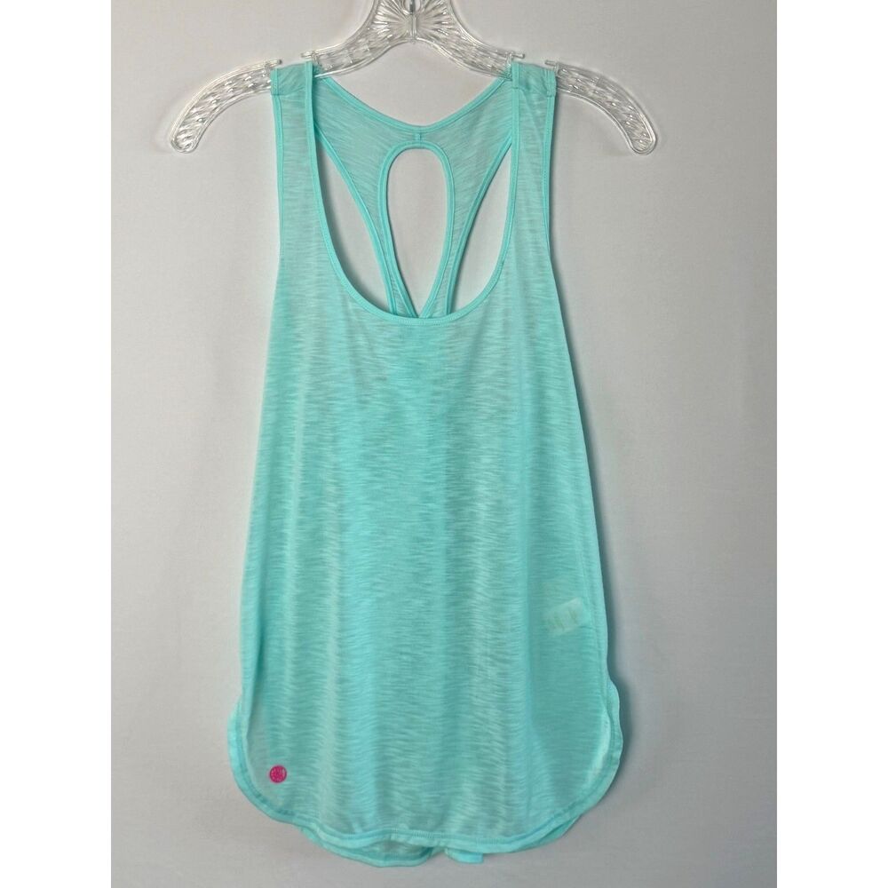 Lilly Pulitzer Luxletic Kai Tank Aqua Mint Open Back Athletic Top Women's M NWOT